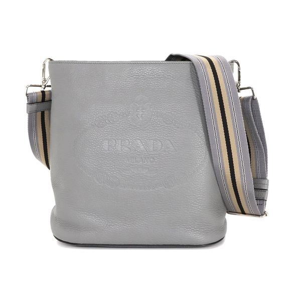 PRADA Gray Leather Shoulder Bag - Picture 1 of 9